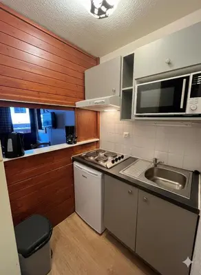 Cuisine ou kitchenette dans l'établissement Balcon des neiges