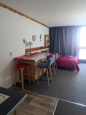 Coin salon dans l'établissement 28 m2 apartment in Les Arcs 2000