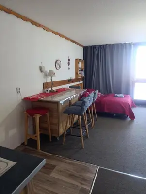 Coin salon dans l'établissement 28 m2 apartment in Les Arcs 2000