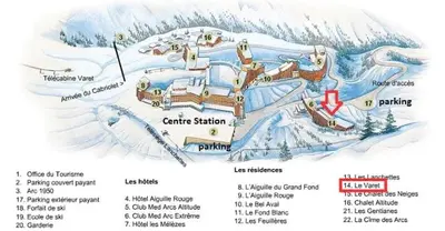 Plan de l'établissement 28 m2 apartment in Les Arcs 2000