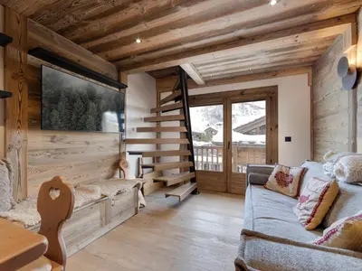 Coin salon dans l'établissement Appartement 2 Chambres, Proche Pistes, Parking Couvert - FR-1-862-47