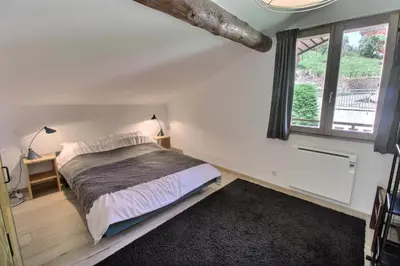 Un ou plusieurs lits dans un hébergement de l'établissement Appartement 4 pers - Villaroger