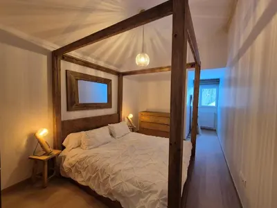 Un ou plusieurs lits dans un hébergement de l'établissement Sublime appartement 10pers - St Foy village