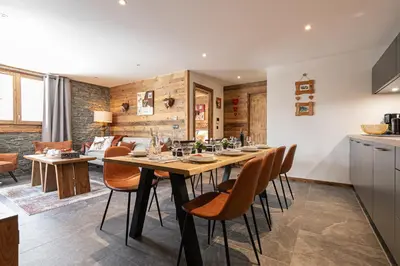 Cuisine ou kitchenette dans l'établissement Marmotton 103 - Duplex avec terrasse et sauna à coté des pistes