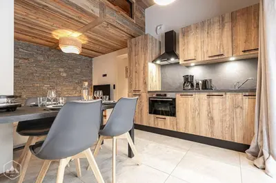 Cuisine ou kitchenette dans l'établissement Marmotton 02 - Appartement à coté des pistes