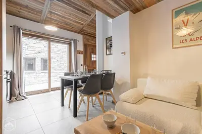 Coin salon dans l'établissement Marmotton 02 - Appartement à coté des pistes