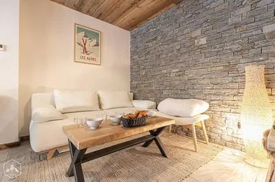 Coin salon dans l'établissement Marmotton 02 - Appartement à coté des pistes