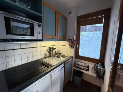 Cuisine ou kitchenette dans l'établissement Résidence Les Chalets des Arolles - maeva Home - Studio au pied des pistes vue montagne 4 personnes - Sélection MAE-6103