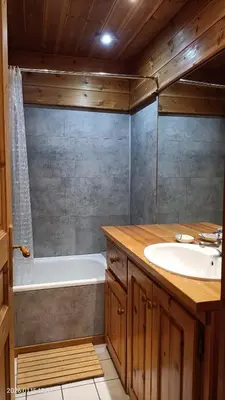 Salle de bains dans l'établissement Ambiance Chalet