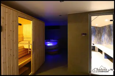 Un ou plusieurs lits dans un hébergement de l'établissement Chalet La Dolce Vita en Savoie