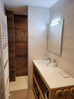 Salle de bains dans l'établissement Chalet de Pramariaz