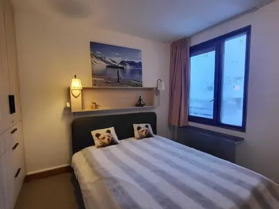 Un ou plusieurs lits dans un hébergement de l'établissement Tignes - 6 pers, 45 m² avec WiFi et vue montagne - FR-1-449-198