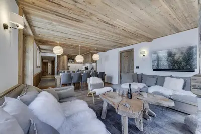 Coin salon dans l'établissement Superbe appartement spacieux avec balcons les Rives de l'Isère 3