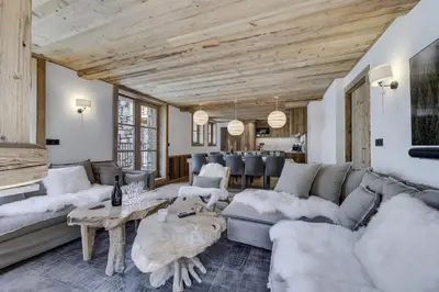 Coin salon dans l'établissement Superbe appartement spacieux avec balcons les Rives de l'Isère 3