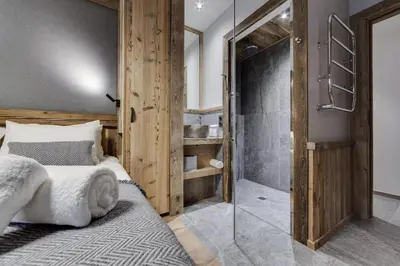 Un ou plusieurs lits dans un hébergement de l'établissement Superbe appartement spacieux avec balcons les Rives de l'Isère 3
