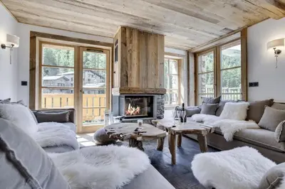 Coin salon dans l'établissement Superbe appartement spacieux avec balcons les Rives de l'Isère 3