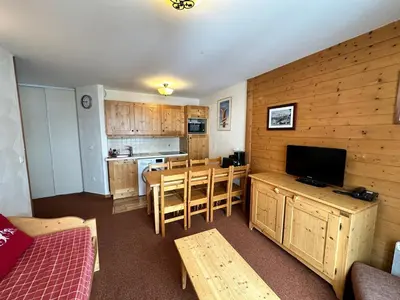 Cuisine ou kitchenette dans l'établissement Appartement ravissant, parking - 8 pers. - FR-1-508-318