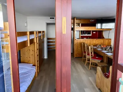 Un ou plusieurs lits dans un hébergement de l'établissement Arcadien - Appartement les Arcs 1800 - 10 personnes - 3 chambres