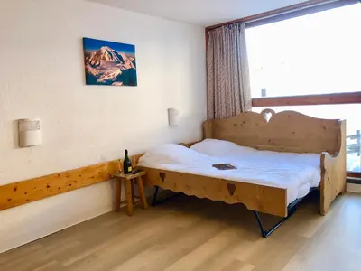 Un ou plusieurs lits dans un hébergement de l'établissement Arcadien - Appartement les Arcs 1800 - 10 personnes - 3 chambres