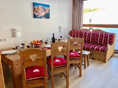 Coin salon dans l'établissement Arcadien - Appartement les Arcs 1800 - 10 personnes - 3 chambres