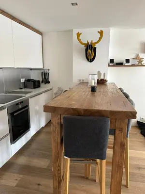 Cuisine ou kitchenette dans l'établissement Les Cîmes - Cosy apartment