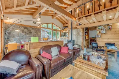 Coin salon dans l'établissement Chalet Monte Bianco