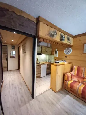 Cuisine ou kitchenette dans l'établissement Chalet Campanule