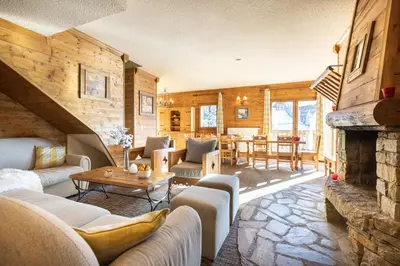 Coin salon dans l'établissement Chalet de l'Ours