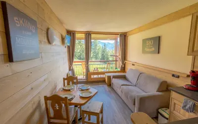 Coin salon dans l'établissement Grand Arbois, les Arcs 1800