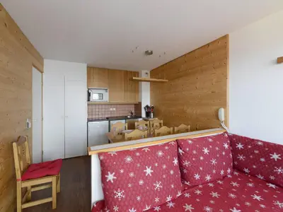 Cuisine ou kitchenette dans l'établissement Confort ski-in/ski-out, animaux admis, vue pistes - FR-1-181-1182