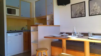 Cuisine ou kitchenette dans l'établissement Duplex Le Vogel
