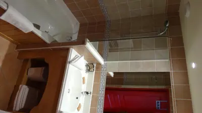Salle de bains dans l'établissement Les Alpages De Val Cenis