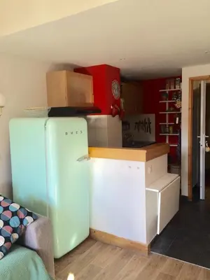Cuisine ou kitchenette dans l'établissement Duplex skis aux pieds Belle Plagne