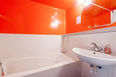 Salle de bains dans l'établissement Charmant Studio aux Arcs 2000, 28 m², Vue Montagne + Balcon