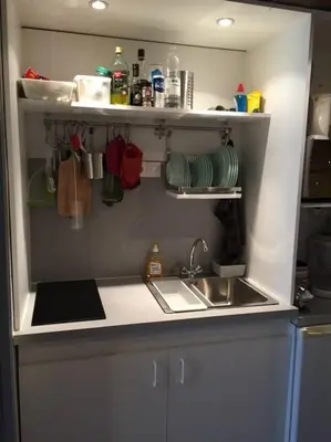 Cuisine ou kitchenette dans l'établissement MyHome - Studios 60 et 73 Sefcotel - simples mais propres