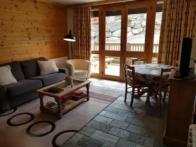 Coin salon dans l'établissement Courchevel N 5