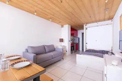 Coin salon dans l'établissement Tignes - Studio au pied des pistes