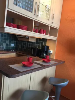 Cuisine ou kitchenette dans l'établissement Studio au pied des pistes et funiculaire
