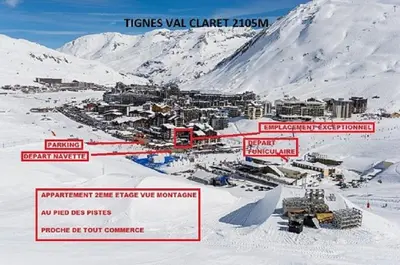 L'établissement Studio au pied des pistes et funiculaire en hiver