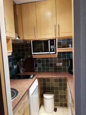 Cuisine ou kitchenette dans l'établissement Studio au pied des pistes et funiculaire