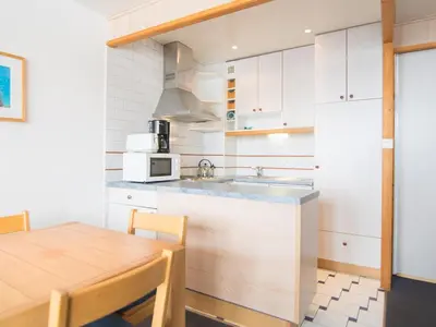 Cuisine ou kitchenette dans l'établissement Studio sud-ouest, ski aux pieds, wifi inclus - FR-1-449-131