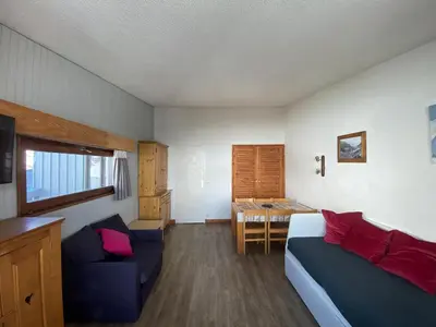 Un ou plusieurs lits dans un hébergement de l'établissement Appartement 2 pièces, 4-6 pers, Wi-Fi, proche pistes à Tignes - FR-1-449-141