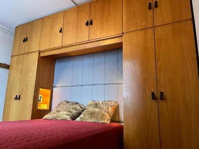 Un ou plusieurs lits dans un hébergement de l'établissement Appartement Sud 41m² avec Wifi près des pistes à Tignes - FR-1-449-166