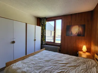 Un ou plusieurs lits dans un hébergement de l'établissement Appartement cosy à Tignes, 2 pièces, balcon sud, proche pistes - FR-1-449-167