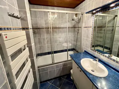Salle de bains dans l'établissement Studio sud/ouest, ski aux pieds, 30m², 4 couchages - FR-1-449-34