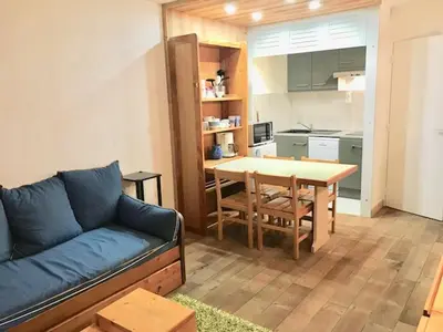 Cuisine ou kitchenette dans l'établissement Studio avec vue sur montagne et lac, Tignes - FR-1-449-41