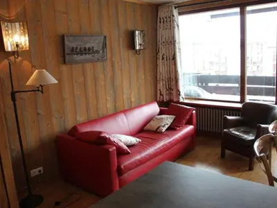 Coin salon dans l'établissement Studio luxe 30m², ski aux pieds, vue pistes - FR-1-449-43