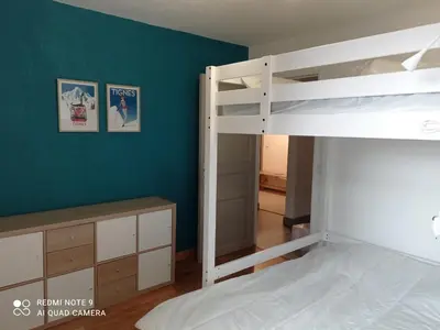 Un ou plusieurs lits dans un hébergement de l'établissement Appartement 3 pièces rénové, 65 m², à 100 m des pistes - FR-1-449-60