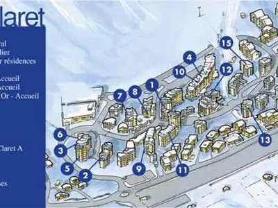 Plan de l'établissement Charmant 2 pièces à Tignes, 100m des pistes, balcon Sud/Ouest - FR-1-449-93