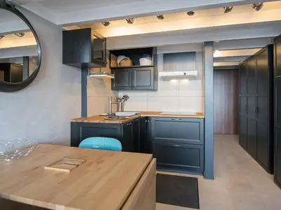 Cuisine ou kitchenette dans l'établissement Studio avec mezzanine, Tignes, 36m², wifi, proche pistes - FR-1-449-115
